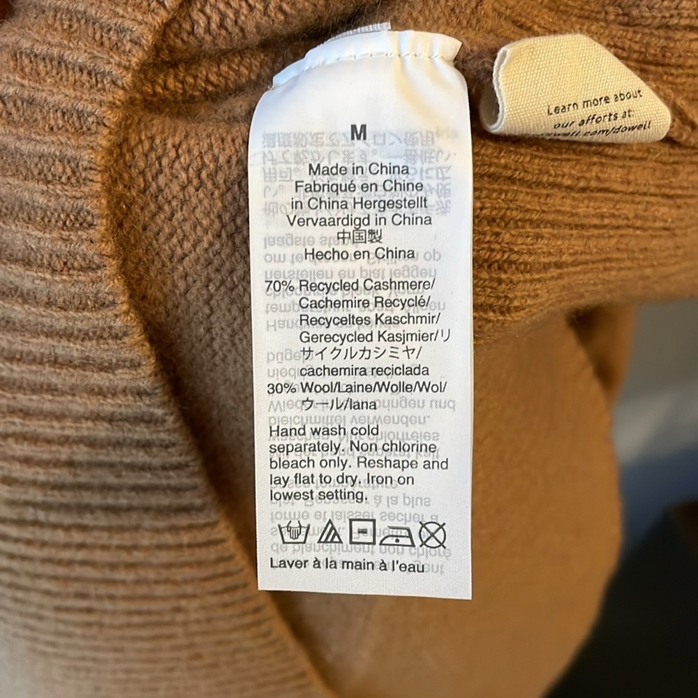 Madewell Camel Long Sleeve Knit Midi Dress in Recycled Cashmere - Picture 12 of 15